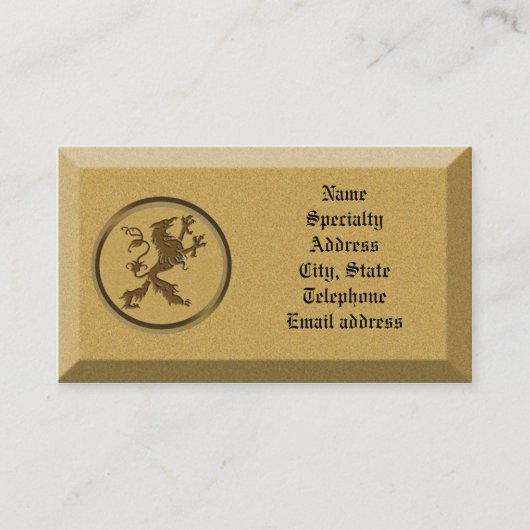 Visitenkarte Stein mit mythologischer Lion (Vorderseite)