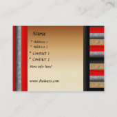 Visitenkarte Stripe Red Metal Look Gold 3 (Rückseite)