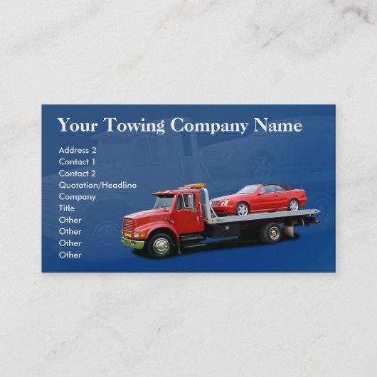 Visitenkarte Towing Company (Vorderseite)