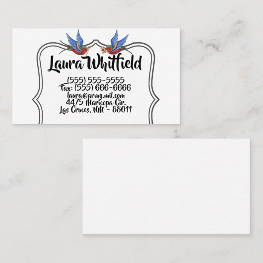 Visitenkarte Traditioneller Vogelgrippe (Vorne/Hinten)