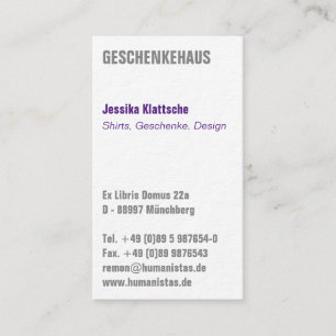 Visitenkarte Typo fett