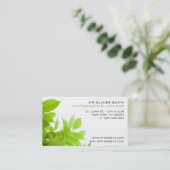 Visitenkarte Umwelt und Natur. Grüner Ton (Stehend Vorderseite)