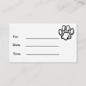 Visitenkarte/Verabredungskarten-Aquarellhund Terminkarte (Rückseite)