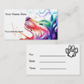 Visitenkarte/Verabredungskarten-Aquarellhund Terminkarte (Vorne/Hinten)