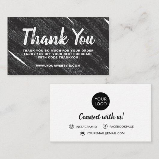 Visitenkarte Vielen Dank, bestellen Sie einfach (Vorne/Hinten)