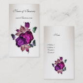 Visitenkarte Vintag Creme Rosa Rosen 3 (Vorne/Hinten)