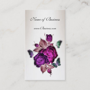 Visitenkarte Vintag Creme Rosa Rosen 3