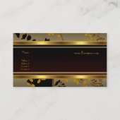 Visitenkarte Vintag Floral Gold Black (Rückseite)