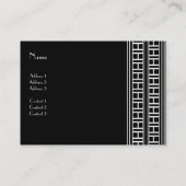 Visitenkarte Vintag Print Schwarz-weiß Art Deco (Rückseite)