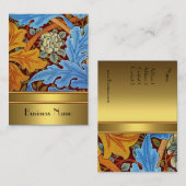 Visitenkarte Vintag Print William Morris Gold 2 (Vorne/Hinten)