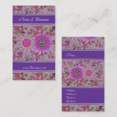 Visitenkarte Vintag Rosa Lila Blüte (Vorne/Hinten)