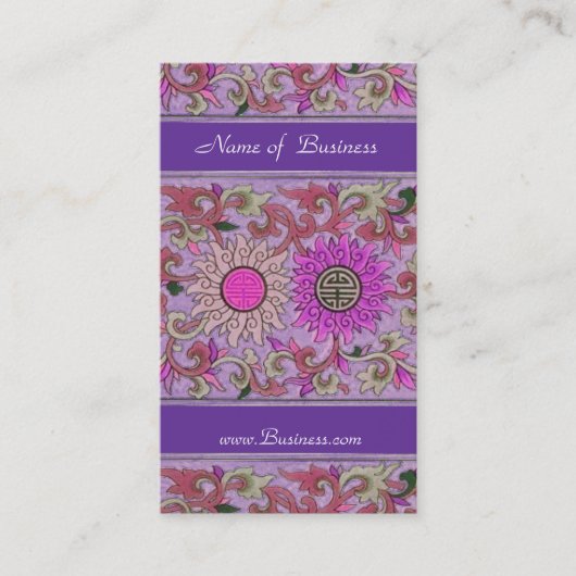 Visitenkarte Vintag Rosa Lila Blüte (Vorderseite)