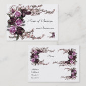 Visitenkarte Vintag Rosa Rosen Weiß (Vorne/Hinten)