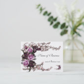 Visitenkarte Vintag Rosa Rosen Weiß (Stehend Vorderseite)