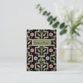 Visitenkarte Vintag Rosa Schwarze Blüte (Stehend Vorderseite)