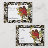 Visitenkarte Vintag Rothkopfvögel (Vorne/Hinten)