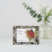 Visitenkarte Vintag Rothkopfvögel (Stehend Vorderseite)