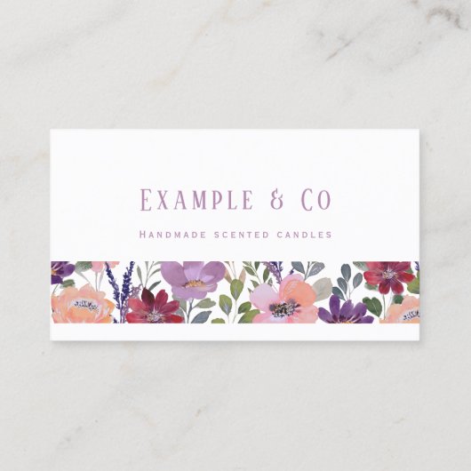 Visitenkarte, Vintage Blume Visitenkarte (Rückseite)