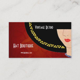 Visitenkarte Vintage Retro Hut Boutique Art Deco