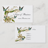 Visitenkarte Vintage Schmetterlinge Weiß (Vorne/Hinten)