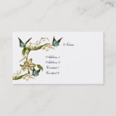 Visitenkarte Vintage Schmetterlinge Weiß (Rückseite)