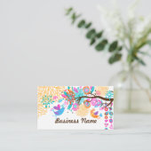 Visitenkarte - Vögel, floraler Hintergrund (Stehend Vorderseite)