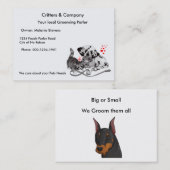 Visitenkarte von Haustieren (Vorne/Hinten)