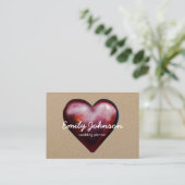 Visitenkarte "Watercolor heart burgundy" (Stehend Vorderseite)
