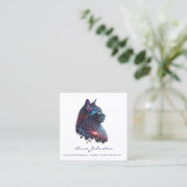 Visitenkarte "Watercolor Kitty Square" (Stehend Vorderseite)