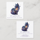 Visitenkarte "Watercolor Kitty Square" (Vorne/Hinten)