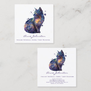 Visitenkarte "Watercolor Kitty Square"