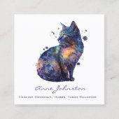 Visitenkarte "Watercolor Kitty Square" (Vorderseite)