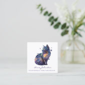 Visitenkarte "Watercolor Kitty Square" (Stehend Vorderseite)