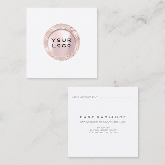 Visitenkarte Waxing Rose Eyelashes Logo Weiß Telefonnummerkarte (Vorne/Hinten)