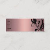 Visitenkarte Weichzeichnen Rosa Schwarze Blütenhos (Rückseite)