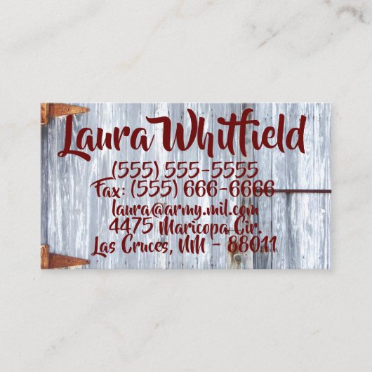 Visitenkarte Weißer Holzstall - Land Ru (Vorderseite)