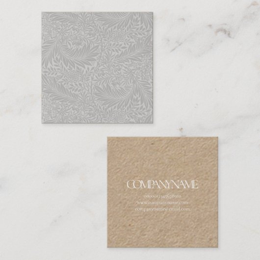 Visitenkarte: WILLIAM MORRIS : LARKSPUR Quadratische Visitenkarte (Vorne/Hinten)