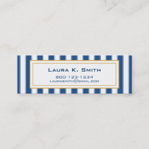 Visitenkarte, zeitgenössische Marine BlueStripe Mini Visitenkarte