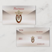 Visitenkarte Zizzago Cream Seide Jugendstil (Vorne/Hinten)