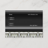 Visitenkarte Zizzago Schwarz-weiß Metal Embossed (Rückseite)