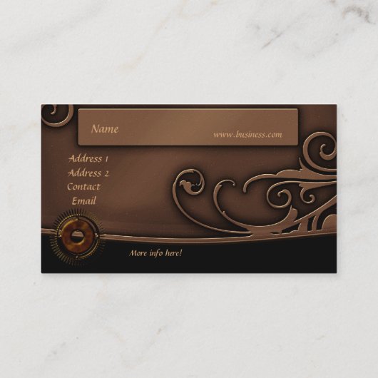 Visitenkarte Zizzago Steampunk Design (Rückseite)