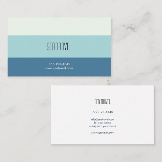 Visitenkarte zum Thema Meer. Seekarte. (Vorne/Hinten)