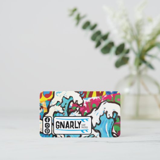 Visitenkarte zum Thema Surfen (Stehend Vorderseite)