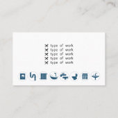 Visitenkarte zur Durchführung von Installationen (Rückseite)