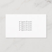 Visitenkarte zur Reparatur und Wartung von Install (Rückseite)