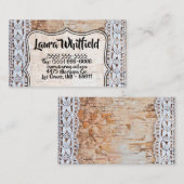 VisitenkarteLand-Stallholz-Spitzen-Kante Visitenkarte (Vorne/Hinten)