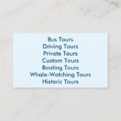 Visitenkarten - ALASKA Visitenkarte (Rückseite)