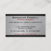 Visitenkarten aus gebürstetem Metall und Diamantgr Visitenkarte (Rückseite)