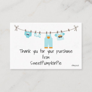 Visitenkarten - Baby Boys Kleidung Waschleine Visitenkarte