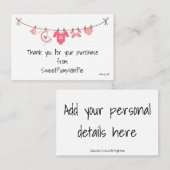 Visitenkarten - Baby Girls Clothes Waschleine Visitenkarte (Vorne/Hinten)